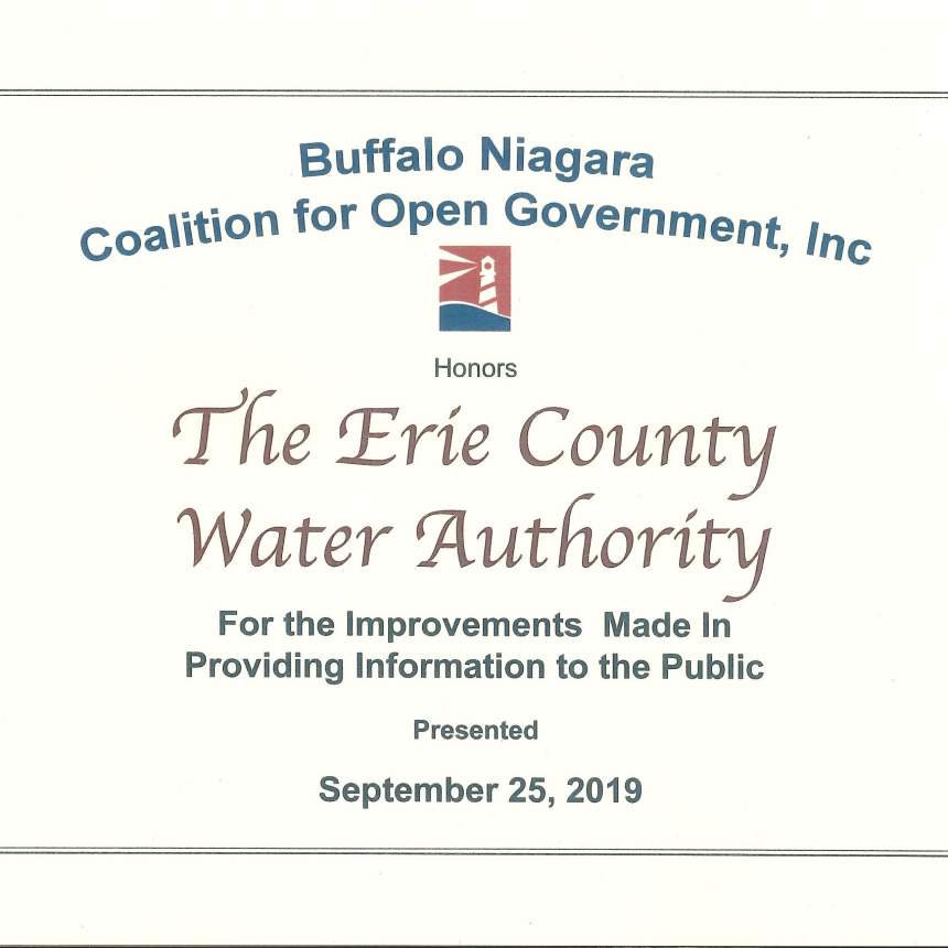 Buffalo Niagara Coalition for Open Government, Inc honors ECWA